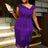 AOMEIDRESS Black Wedding Guest Dress Short Tassel Party Fringe Purple / S