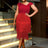 AOMEIDRESS Black Wedding Guest Dress Short Tassel Party Fringe Red / S