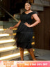 AOMEIDRESS Black Wedding Guest Dress Short Tassel Party Fringe
