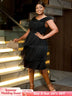 AOMEIDRESS Black Wedding Guest Dress Short Tassel Party Fringe
