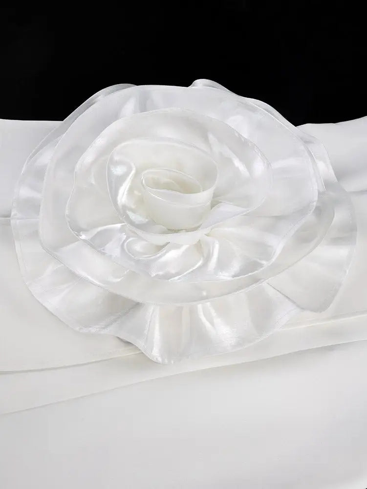 AOMEIDRESS Blazer Dress V Neck Long Sleeves 3D Flower Bodycon Gowns