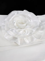 AOMEIDRESS Blazer Dress V Neck Long Sleeves 3D Flower Bodycon Gowns