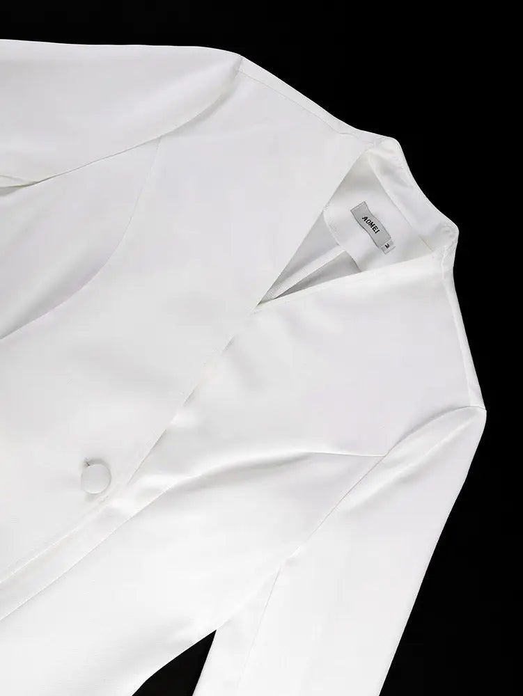 AOMEIDRESS Blazer Dress V Neck Long Sleeves 3D Flower Bodycon Gowns