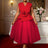 AOMEIDRESS Blue A Line Wedding Party Dress 3D Flower Sleeveless Peplum Red / S