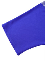 AOMEIDRESS Blue Bodycon Dress V Neck Rhinestone Belt Slit for Party