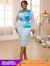 lace long sleeve sheath dresses for women