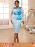 lace long sleeve sheath dresses for women