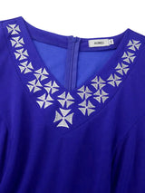 AOMEIDRESS Blue Maternity Wedding Guest Dresses V Neck Short Sleeve