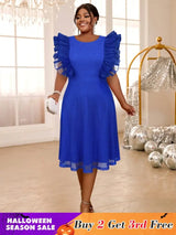 o neck a line midi dresses for women