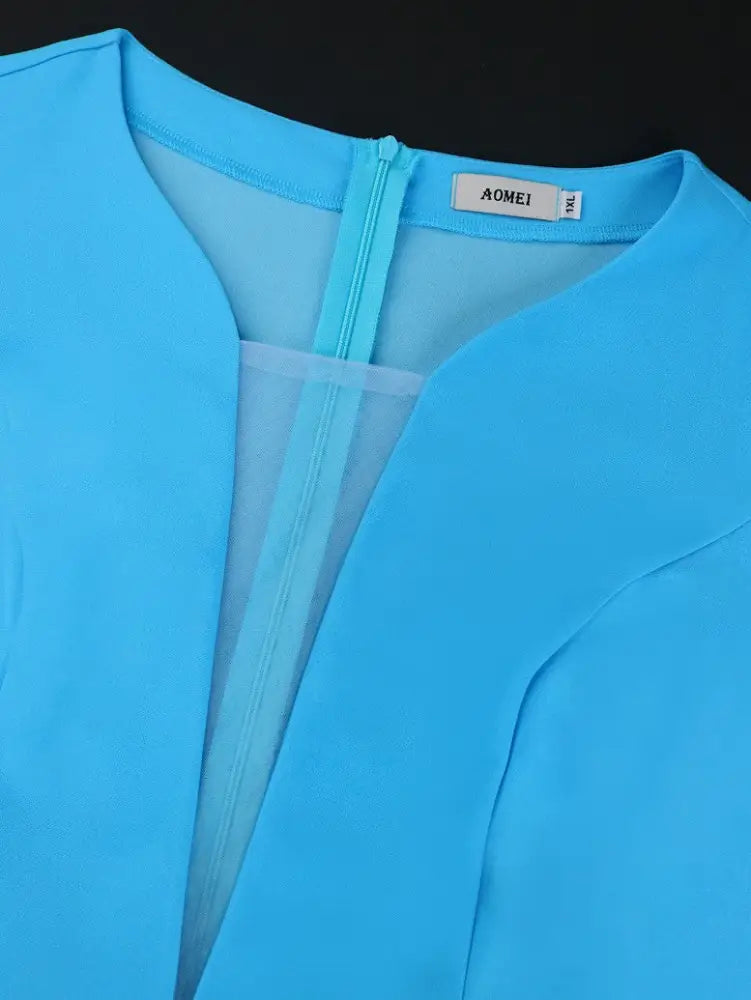 mesh patchwork deep v neck party dress