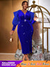V-Neck，Blue Dress