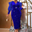 V-Neck，Blue Dress