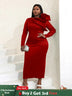 Red High Waist Slim Dinner Dress, Creating a slender curve body