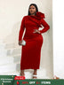 Red High Waist Slim Dinner Dress, Creating a slender curve body