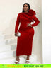 Red High Waist Slim Dinner Dress, Creating a slender curve body