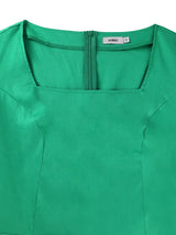 AOMEIDRESS Bodycon Dress Square Collar Short Sleeves Ruffle Layered