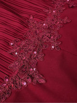AOMEIDRESS Bodycon Dresses Bow Tie Neck Appliques Patchwork Chiffon