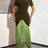 AOMEIDRESS Bodycon Fringe Dress Irregular Cutout Neck Short Sleeves - Olive Green / S