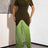 AOMEIDRESS Bodycon Fringe Dress Irregular Cutout Neck Short Sleeves - Olive Green / S
