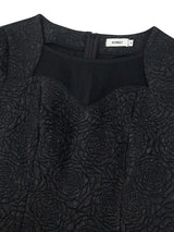 AOMEIDRESS Bodycon Jacquard Fringe Party Dress O Neck Short Sleeve