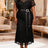 AOMEIDRESS Bodycon Lace Dress Splicing Slanted Collar Belt Party Gown - Black / L
