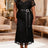 AOMEIDRESS Bodycon Lace Dress Splicing Slanted Collar Belt Party Gown - Black / L