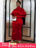 Red Long Sleeve Christmas Party Dress