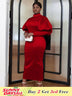 Red Long Sleeve Christmas Party Dress