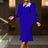 AOMEIDRESS Bodycon Mermaid Dress V Neck Embroidered Puff Sleeve Party Blue / S