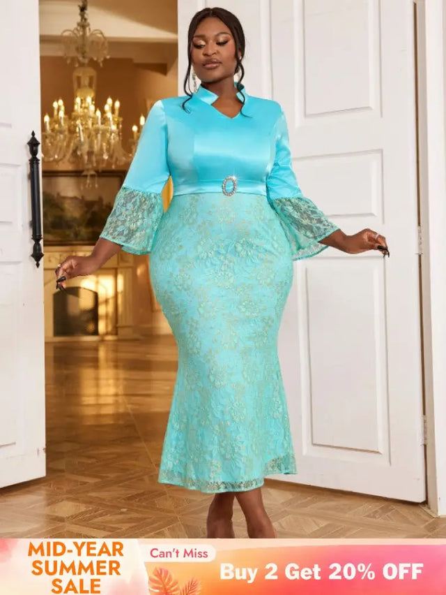 light blue v neck dresses for women