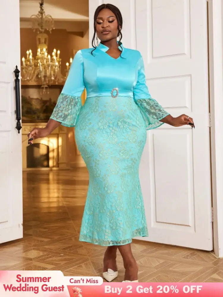 light blue v neck dresses for women