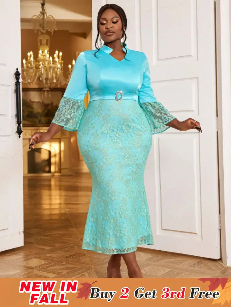 light blue v neck dresses for women