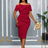 AOMEIDRESS Bodycon Off Shoulder Dress With Pleats For Wedding Guest DarkRed / S