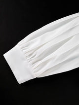 AOMEIDRESS Bodycon Party Two Piece Set V Neck Puff Sleeve Peplum Hem