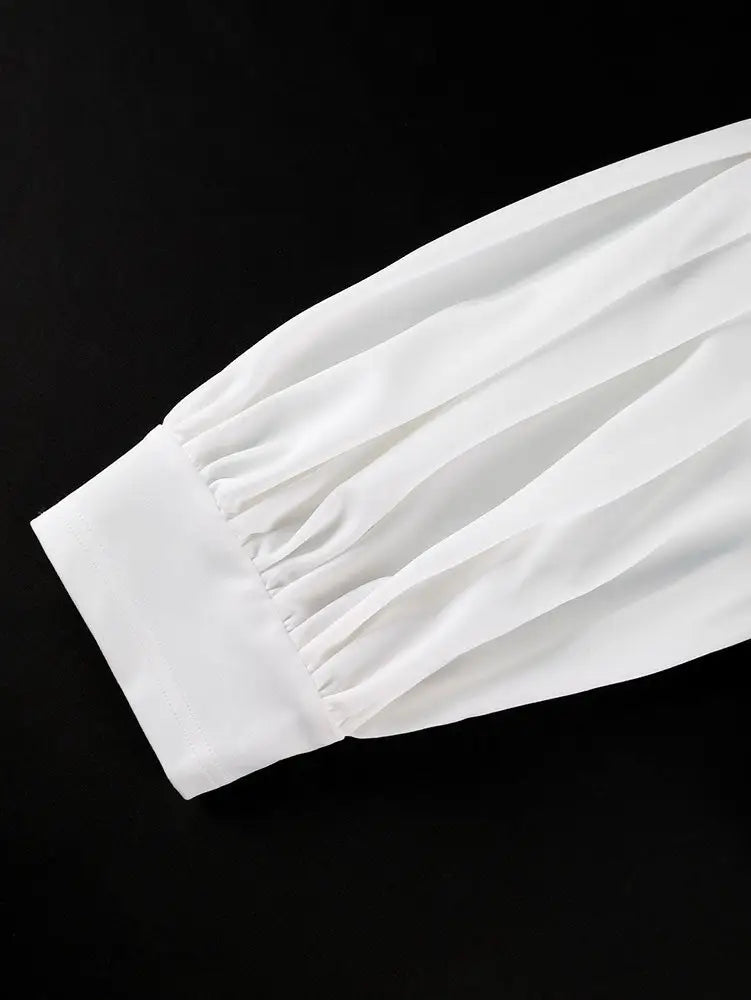 AOMEIDRESS Bodycon Party Two Piece Set V Neck Puff Sleeve Peplum Hem