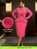 AOMEIDRESS Bodycon Peplum Dress with 3D Flower for Wedding Party WatermelonRed / S