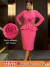 AOMEIDRESS Bodycon Peplum Dress with 3D Flower for Wedding Party WatermelonRed / S