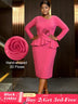 AOMEIDRESS Bodycon Peplum Dress with 3D Flower for Wedding Party WatermelonRed / S
