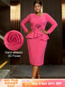 AOMEIDRESS Bodycon Peplum Dress with 3D Flower for Wedding Party WatermelonRed / S