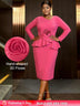 AOMEIDRESS Bodycon Peplum Dress with 3D Flower for Wedding Party WatermelonRed / S