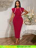 AOMEIDRESS Bodycon Sequins Dress for Wedding Guest Party Christmas DarkRed / S