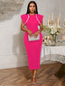 AOMEIDRESS Bodycon Sequins Dress for Wedding Guest Party Christmas Rose / S