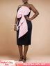 AOMEIDRESS Bow Off Shoulder Grace Wedding Guest Dresses for Women Pink / S