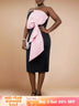 AOMEIDRESS Bow Off Shoulder Grace Wedding Guest Dresses for Women Pink / S