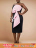 AOMEIDRESS Bow Off Shoulder Grace Wedding Guest Dresses for Women Pink / S