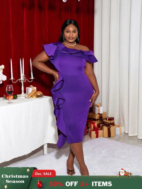 Purple Plus Size Slim Bridesmaid Dress