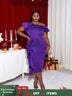 Purple Plus Size Slim Bridesmaid Dress