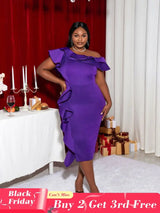 Purple Plus Size Slim Bridesmaid Dress