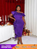 Purple Plus Size Slim Bridesmaid Dress