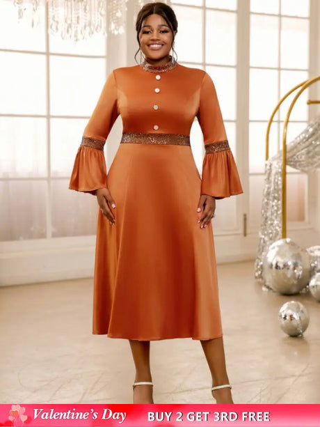 brown half high collar dresses for women